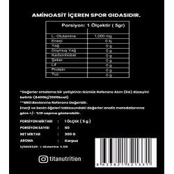 Titan Premium Glutamine 300 Gr Titan Premium Glutamine 300 Gr